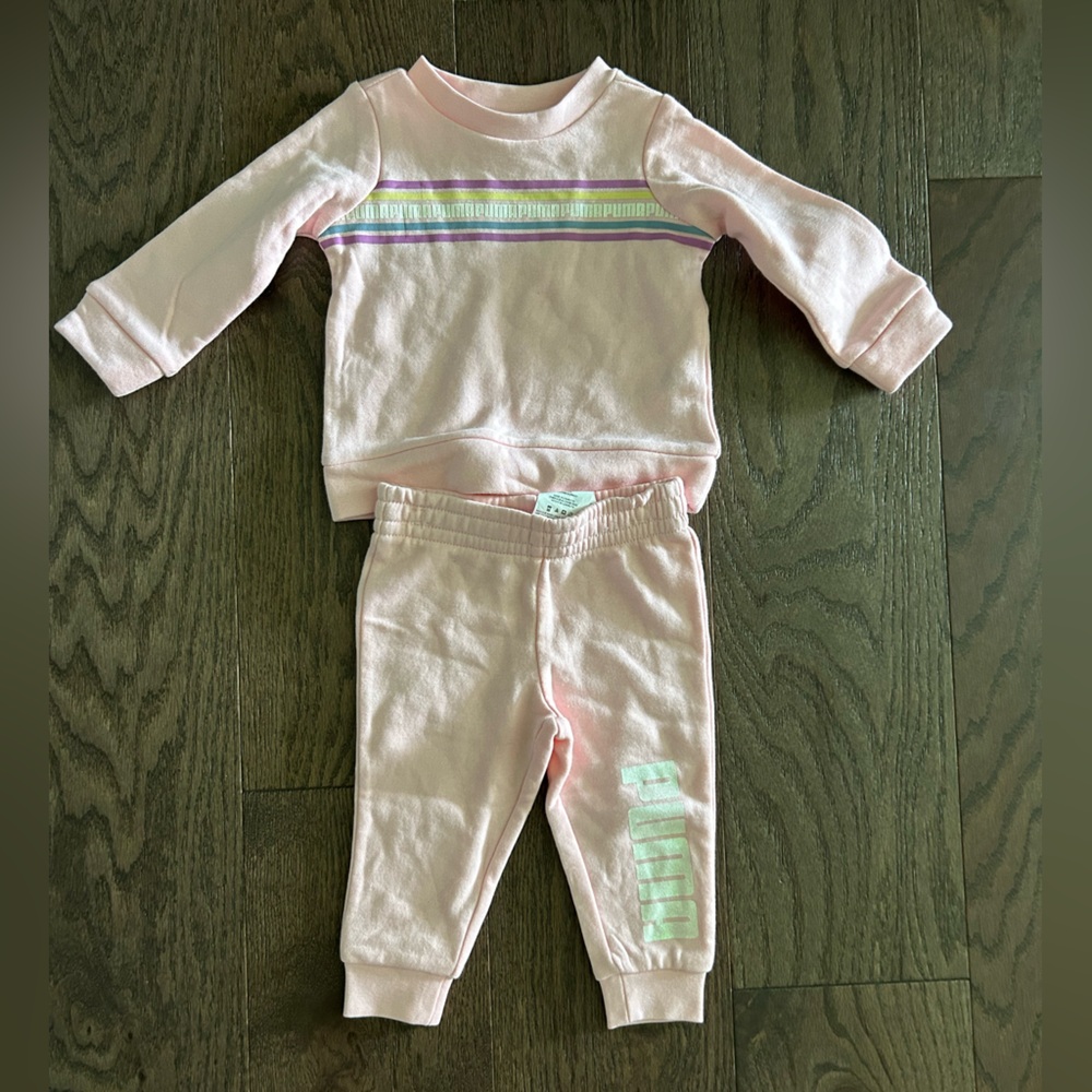 Puma Size 6-9 month Baby Girl's 2 Piece Sweatsuit Outfit